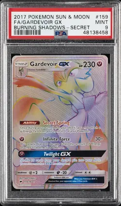 2017 POKEMON SUN & MOON BURNING SHADOWS SECRET #159 FULL ART/GARDEVOIR GX PSA 9 - Image 1