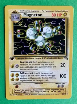 Magneton 26/62 1st Edition Fossil Rare Pokemon WOTC 1999 NM - Image 1