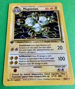 Magneton 26/62 1st Edition Fossil Rare Pokemon WOTC 1999 NM - Image 2