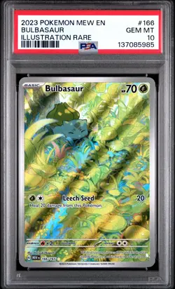2023 POKEMON MEW EN-151 ILLUSTRATION RARE #166 BULBASAUR PSA 10 - Image 1