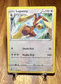 Lopunny 145/195 Non Holo Uncommon Silver Tempest Pokemon Card NM - Image 1