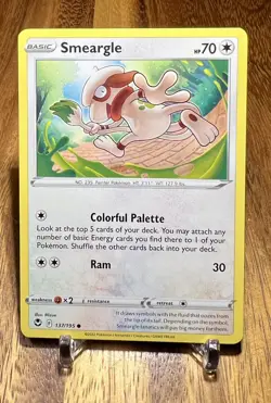 Smeargle 137/195 Non Holo Common Silver Tempest Pokemon Card NM - Image 1