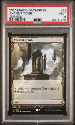 PSA 9 2020 MAGIC THE GATHERING ZENDIKAR RISING EXPEDITIONS #21 ANCIENT TOMB FOIL - Image 1