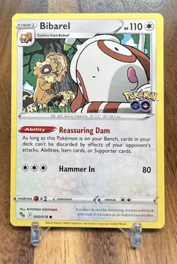 Bibarel 060/078 Non Holo Common Pokemon Go Pokemon Card NM - Image 1