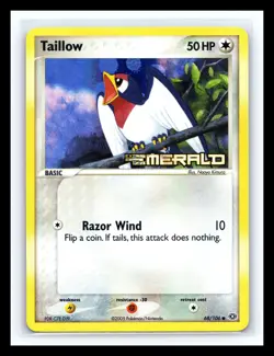 💥 TAILLOW Holo Rare # 68/106 | EX EMERALD STAMP SET | Pokemon 2005 TCG Vintage - Image 1