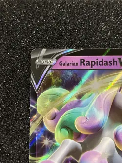 Pokemon Galarian Rapidash V SWSH111 Black Star Promo Full Art Holo LP - Image 4