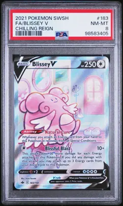 PSA 8 Blissey V 183 Full Art Chilling Reign Pokemon - Image 1