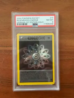 Pokemon - Regenbogen-Energie 1. Edition Holo 17/82 Team Rocket deutsch - PSA8 - Image 1