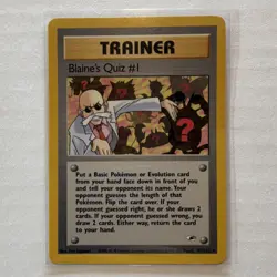 Pokemon Blaine's Quiz #1 Gym Challenge Trainer 97/132 Rare 2000 English - Image 1