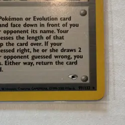 Pokemon Blaine's Quiz #1 Gym Challenge Trainer 97/132 Rare 2000 English - Image 2