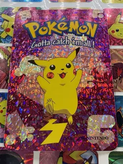 Pokemon Pikachu Sticker Rare Vintage Vending Machine Holo prism Nintendo 1998 - Image 2
