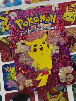 Pokemon Pikachu Sticker Rare Vintage Vending Machine Holo prism Nintendo 1998 - Image 3