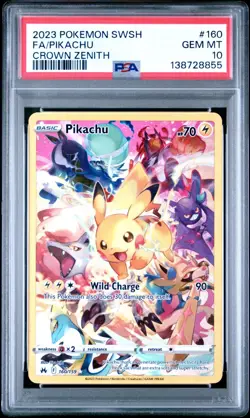 2023 POKEMON SWORD AND SHIELD CROWN ZENITH 160 FULL ART/PIKACHU - PSA 10 - Image 1