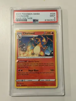 2020 Pokemon SWSH Charzard Vivid Voltage #025/185 PSA 9 Mint - Image 1