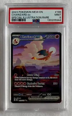 PSA 9 Pokemon Mew en Special Illustration Rare ex #199 Charizard - Image 1