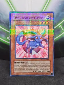 Yugioh Crystal Beast Ruby Carbuncle HL05-EN001 Ultra Parallel Rare NM - Image 1