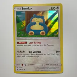 Pokemon TCG Card Snorlax 158/214 Sun & Moon Unbroken Bonds Holo Rare #158/214 NM - Image 1