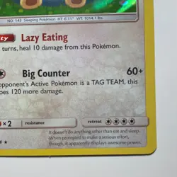 Pokemon TCG Card Snorlax 158/214 Sun & Moon Unbroken Bonds Holo Rare #158/214 NM - Image 5