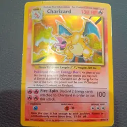 Pokemon TCG Charizard Base Set Holo Unlimited Rare Card 4/102 Vintage 1999 - Image 1
