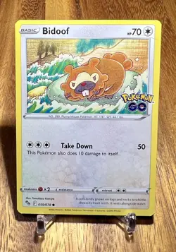 Bidoof 059/078 Non Holo Common Pokemon Go Pokemon Card NM - Image 1