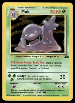 Pokemon Cards Muk 13/62 Fossil Holo Rare *eBay Live* - Image 1