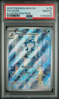2023 POKEMON MEW EN-151 ILLUSTRATION RARE #176 POLIWHIRL PSA 10 - Image 1