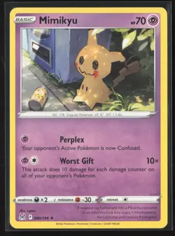 Mimikyu Rare SWSH11: Lost Origin 080/196 NM Pokemon Card - Image 1