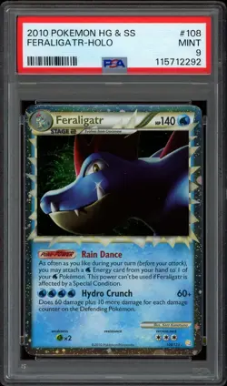Pokemon PSA 9 Feraligatr Prime 108/123 HeartGold & SoulSilver 2010 Near Mint - Image 1