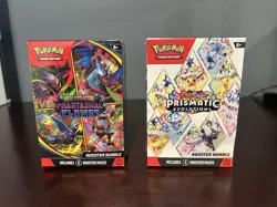 New LOT of 2 Pokemon 1 Prismatic Evolution & 1 Phantasmal Flames Booster Bundle - Image 1