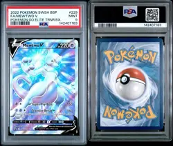 2022 TCG Pokemon SWSH Mewtwo v FA #229 PSA 9 Mint - Image 3