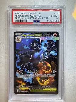 Mega Charizard X ex #125 Special Illustration Rare PSA 10 2025 Pokemon PFL EN - Image 1