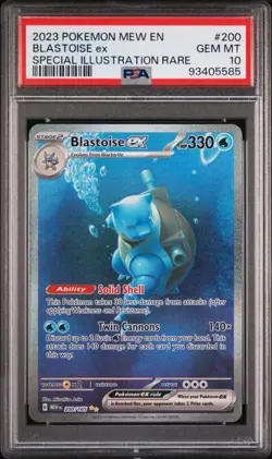 Pokemon Blastoise ex 200/165 PSA 10 Sv: Scarlet & Violet 151 Holo - Image 1