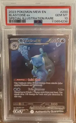 Blastoise 200 PSA 10 Pokemon Mew English 151 Special Illustration Rare SIR - Image 1