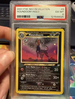 Pokemon Neo Revelation Houndoom Holo Rare 08/64 Unlimited PSA 6 WOTC SWIRL! 🌀 - Image 1