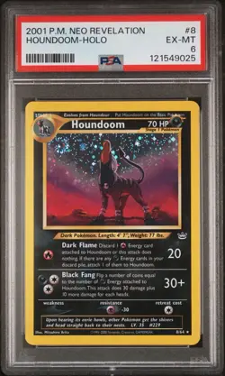 Pokemon Neo Revelation Houndoom Holo Rare 08/64 Unlimited PSA 6 WOTC SWIRL! 🌀 - Image 2