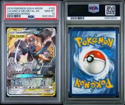 2019 Pokemon Unbroken Bonds Lucario Melmetal Tag Team Holo #120/214 PSA 10 - Image 3
