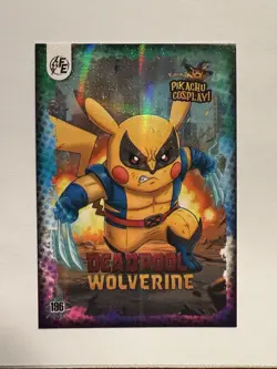 Deadpool Wolverine (Pikachu) #196 - Galaxy Holo Electric Pikachu Cosplay Pokemon - Image 1