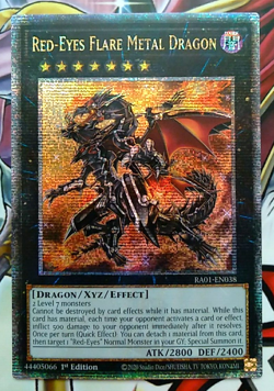 Red-Eyes Flare Metal Dragon RA01-EN038 Quarter Century Secret Rare YuGiOh NM - Image 1