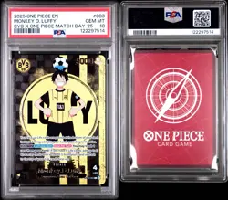 2025 ONE PIECE PROMOS BVB X ONE PIECE MATCH DAY 2025 #003 MONKEY D. LUFFY PSA 10 - Image 3