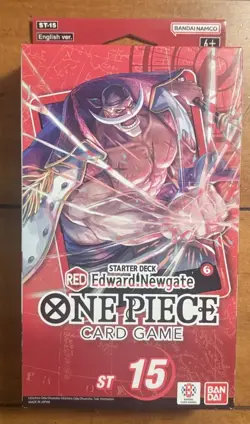 ONE PIECE TCG Edward Newgate (RED) STARTER DECK (ST-15) Sealed With PRB Pack! - Image 1