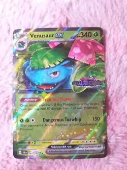 2024 POKEMON VENUSAUR EX STELLAR CROWN Stamped Promo #001 TCG CARD GAMESTOP - Image 1