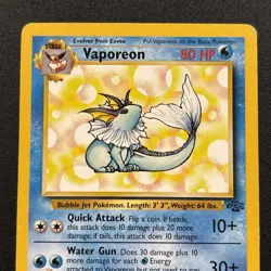 Vaporeon 28/64 Jungle Regular Non-Holo WOTC Pokemon Card Near Mint NM - Image 2