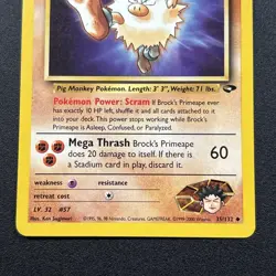 Brock's Primeape 35/132 Gym Challenge Non-Holo Pokemon Card Near Mint NM - Image 3