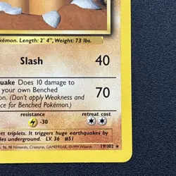 Dugtrio 019/102 Base Set Non-Holo Rare WOTC Wizards Pokemon Card NM/LP - Image 5