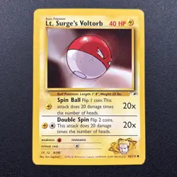Lt. Surge's Voltorb 084/132 Gym Heroes Non-Holo Card Near Mint NM - Image 1