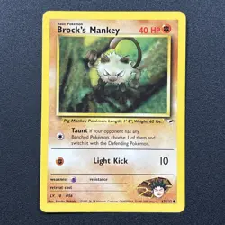 Brock's Mankey 067/132 Gym Heroes Non-Holo Pokemon Card Wizards Near Mint NM - Image 1
