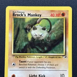 Brock's Mankey 067/132 Gym Heroes Non-Holo Pokemon Card Wizards Near Mint NM - Image 2