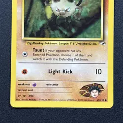 Brock's Mankey 067/132 Gym Heroes Non-Holo Pokemon Card Wizards Near Mint NM - Image 3