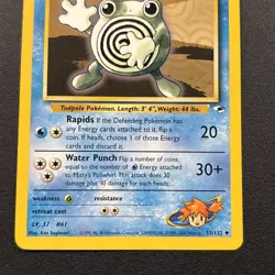 Misty's Poliwhirl 053/132 Gym Heroes Non-Holo Pokemon Card Wizards Near Mint NM - Image 3