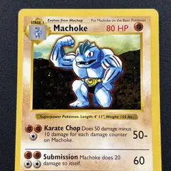 Machoke 034/102 Base Set (Shadowless) Regular Pokemon Card LP - Image 2